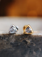 Trillion cut silver 925 flat back piercing (1pc)