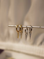Inverted Triangle CZ Hoop Earrings