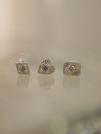 Ray burst stud 925silver earring piercing