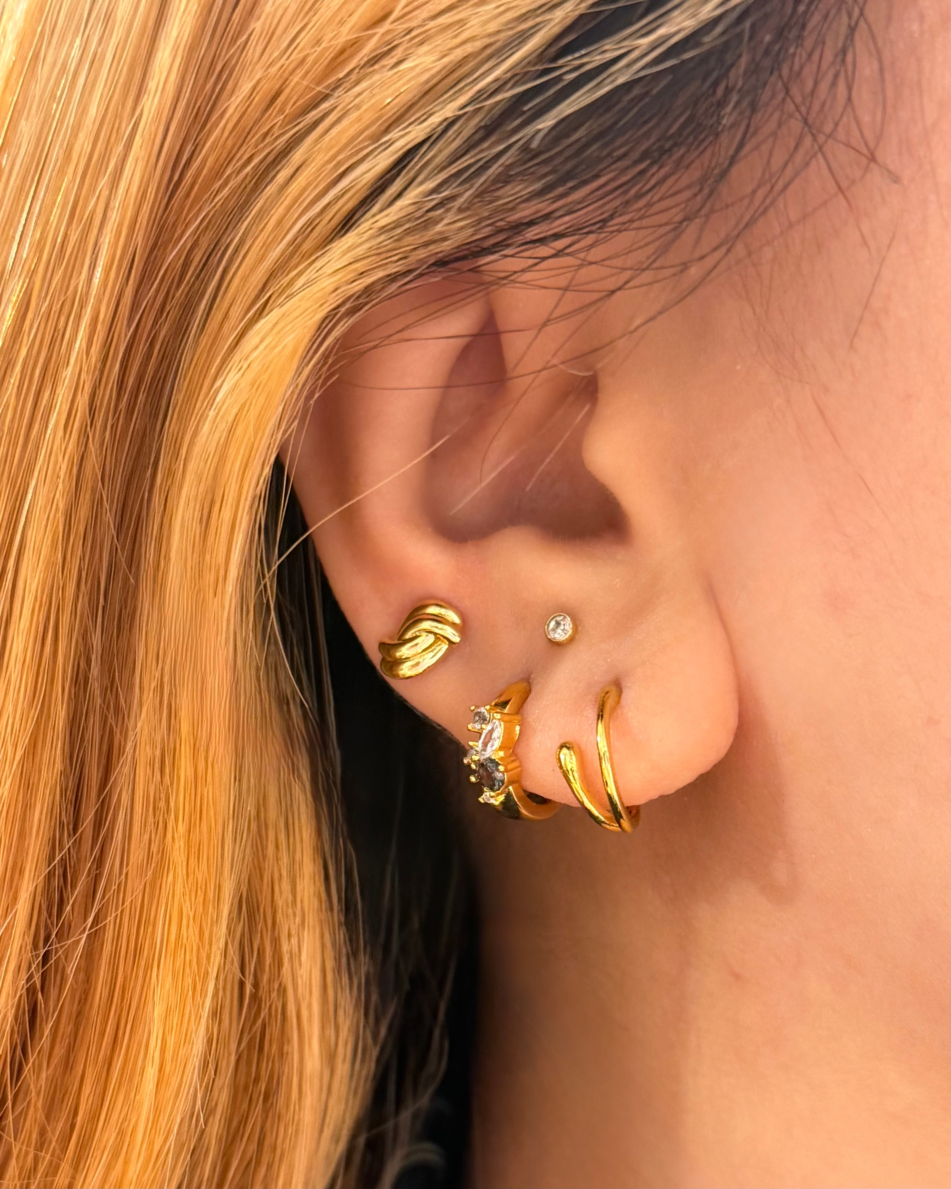 Dual loop brass earrings