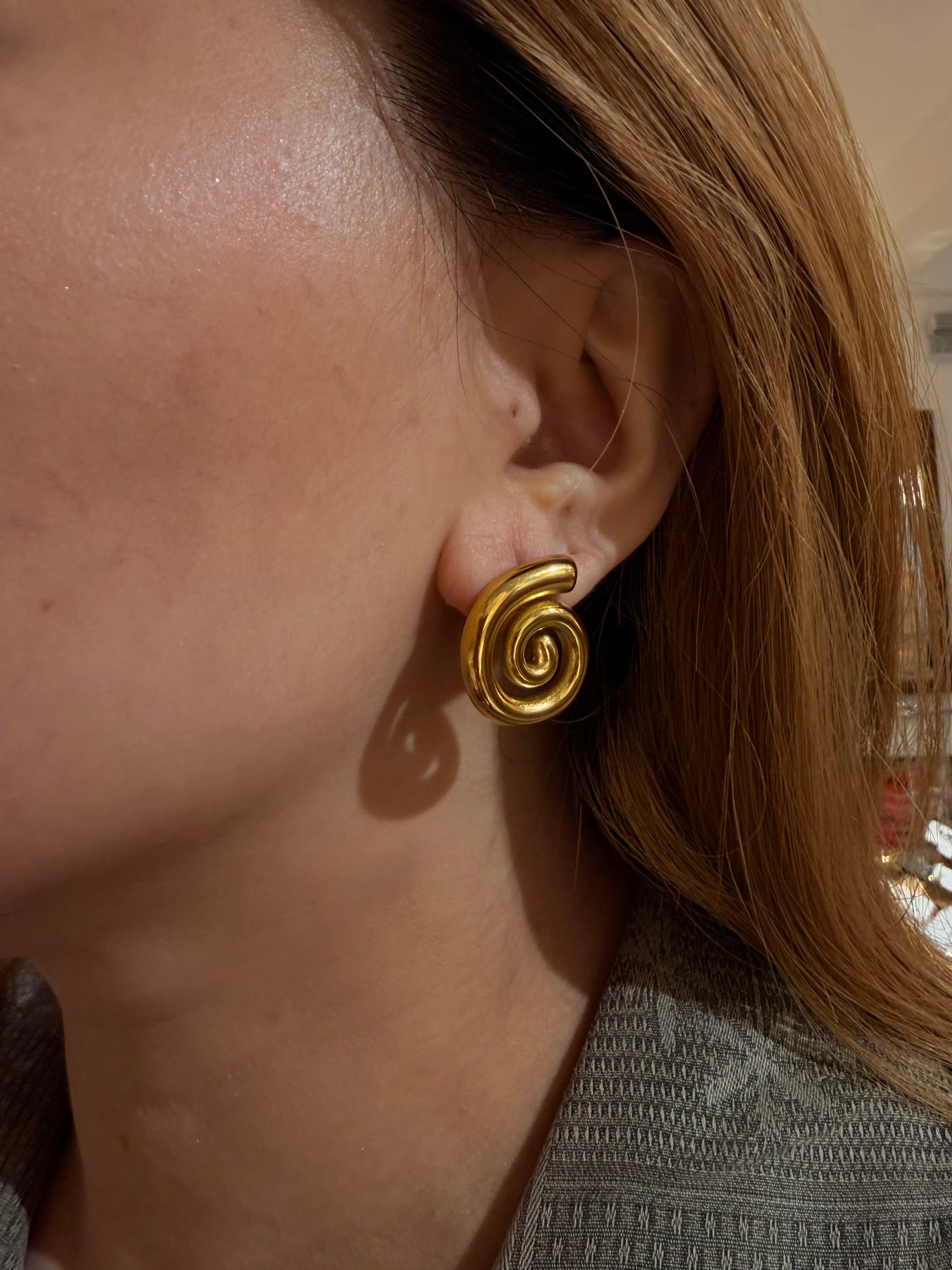 Spiral stainless steel earrings