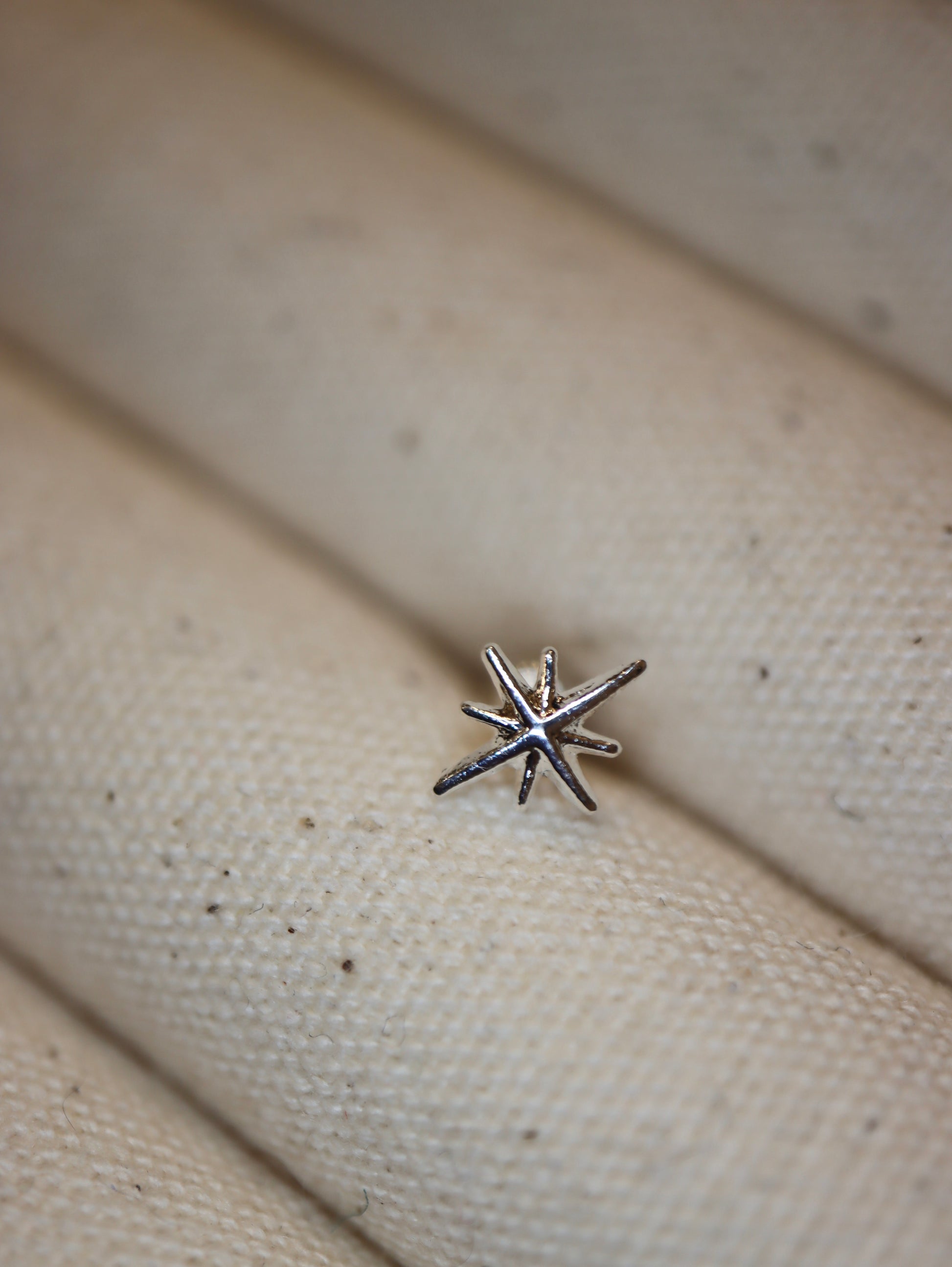 Sparkle star 925 silver piercing stud