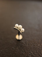 Triple pearl push pin stainless steel flat back