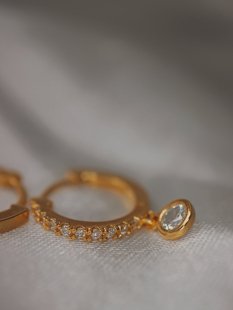Hoop drop cz silver 925 earrings