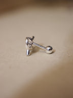 Ribbon Silver925 barbell earring piercing