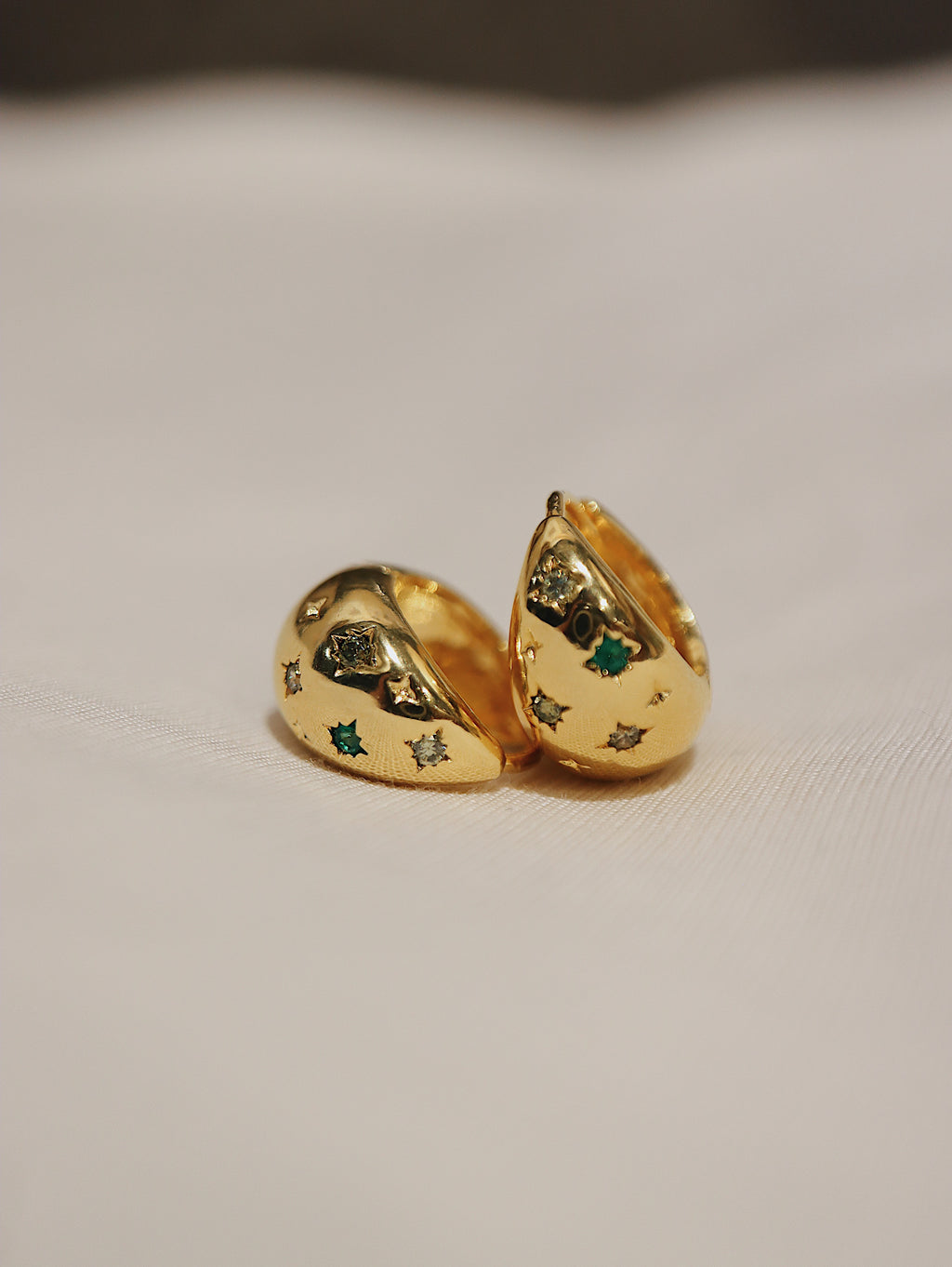 Surgical steel cz oval hoop earrings