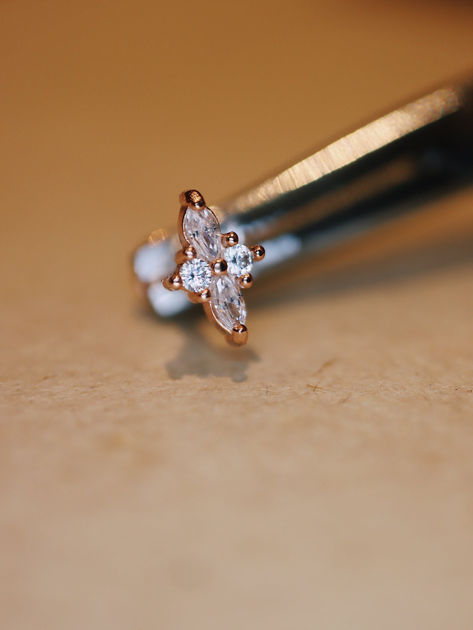 Push-pin stud pvd coating flat back (rose gold)