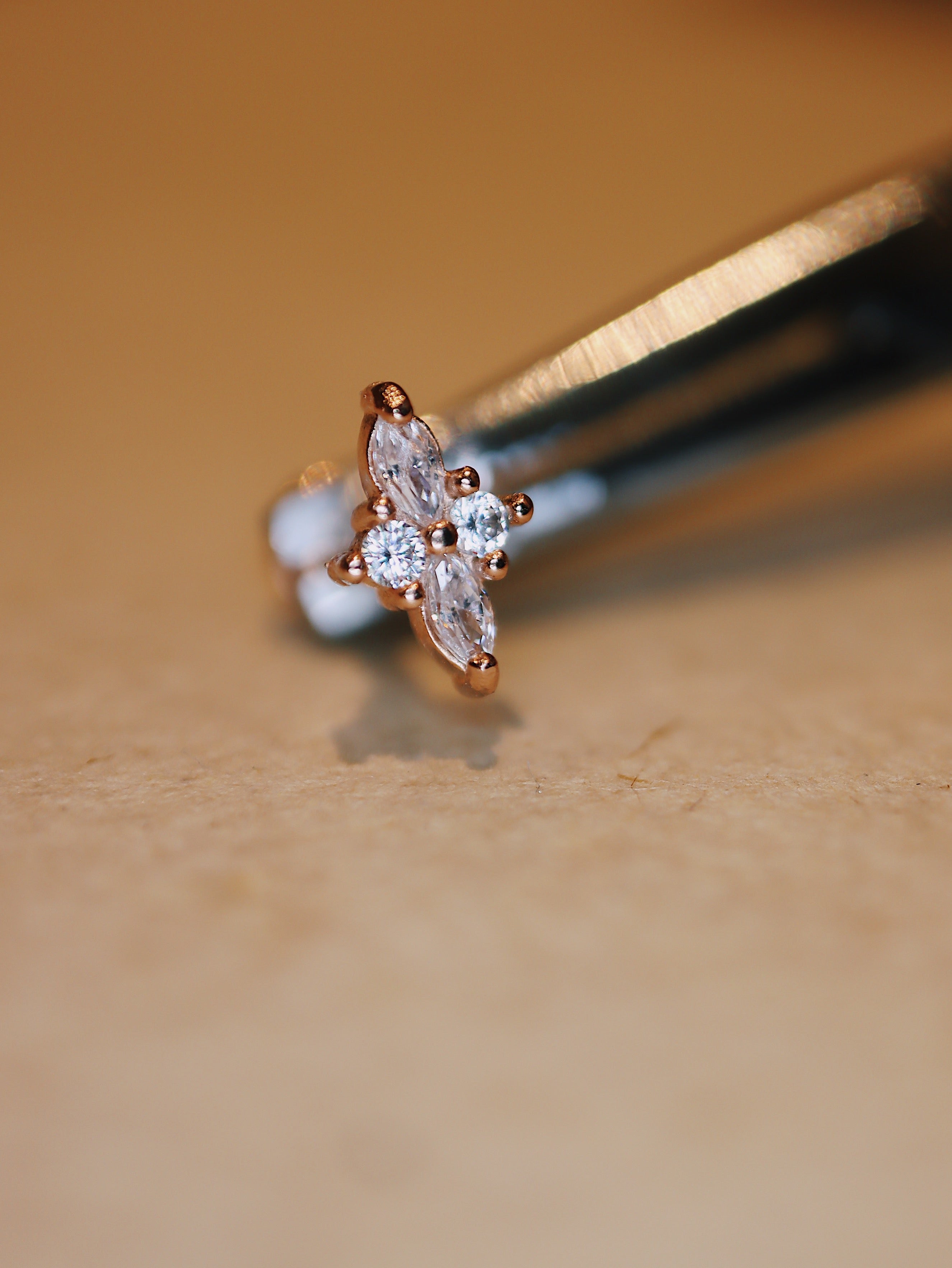 Push-pin stud pvd coating flat back (rose gold)