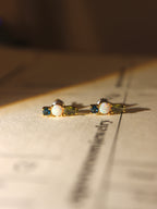 Sapphire Opal Stud Earrings
