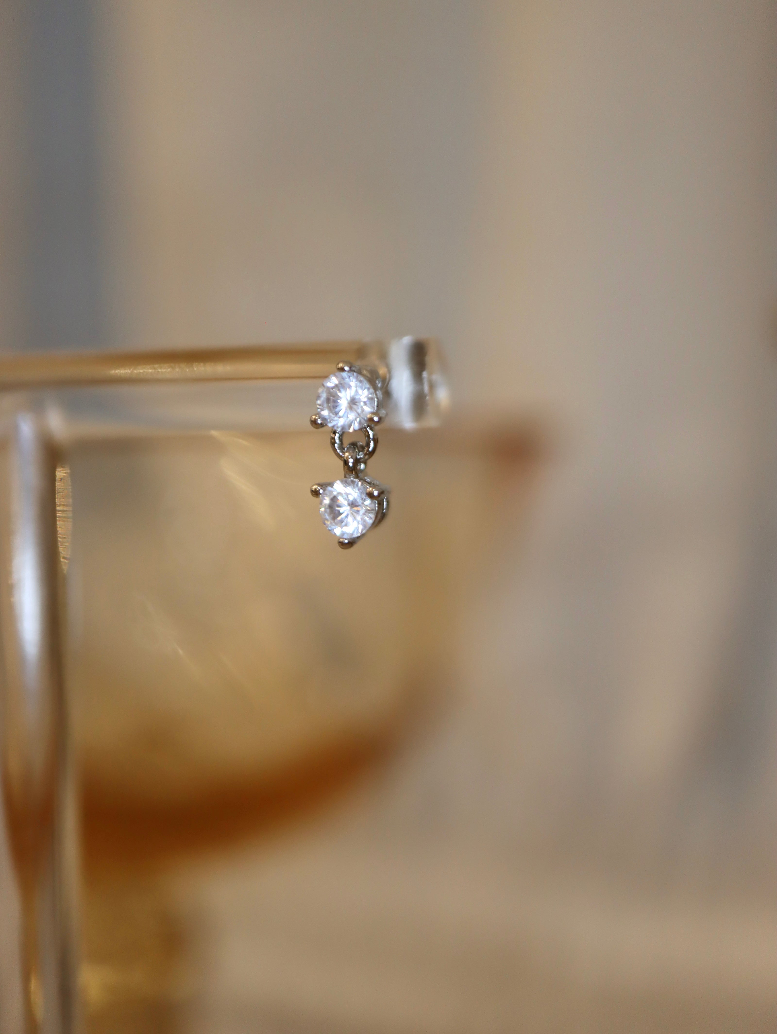 Double cz surgical steel piercing (1pc)