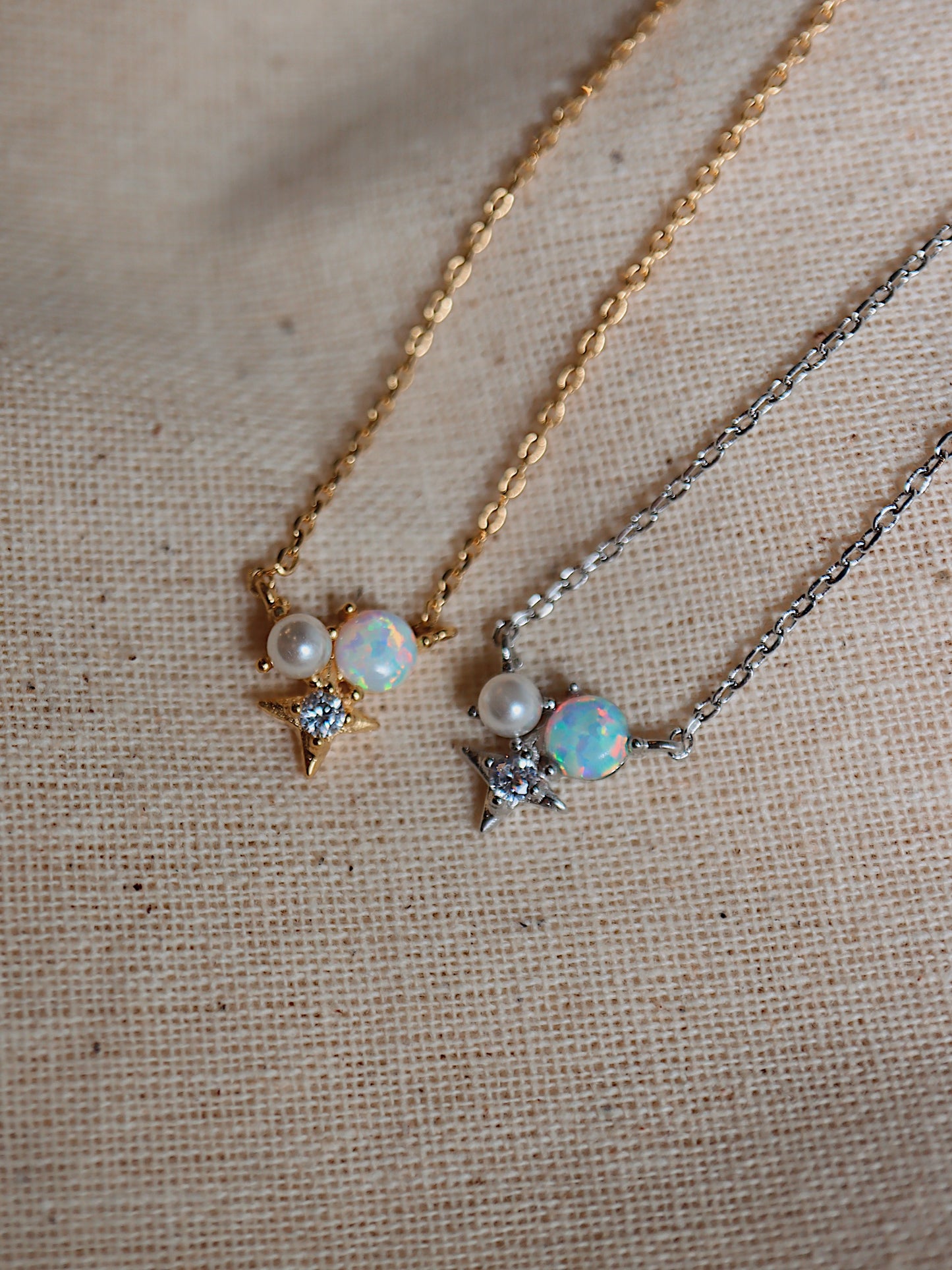 Sparkle opal pearl necklace