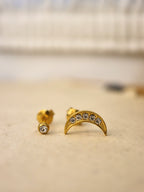 Crescent cz moon earrings