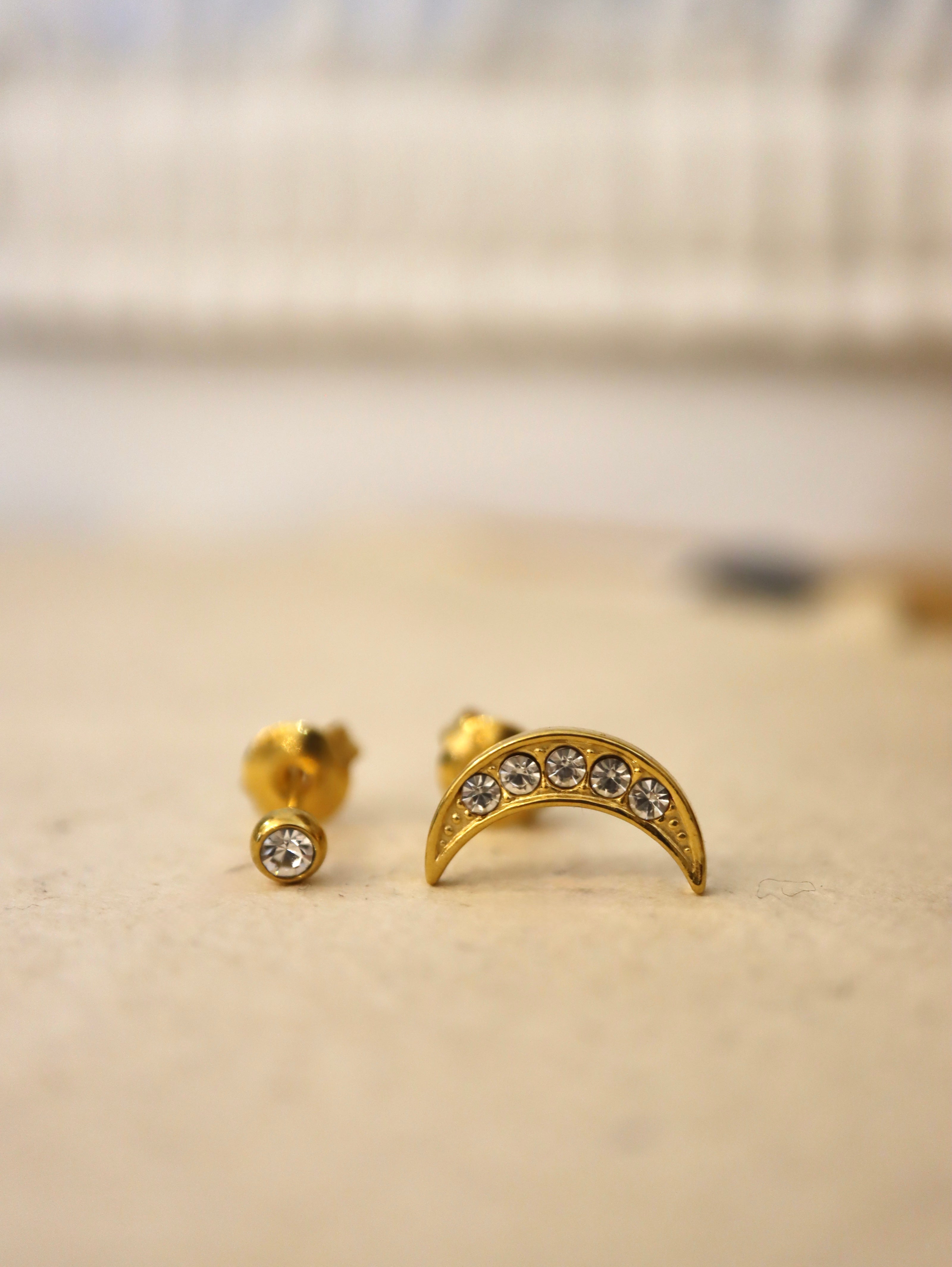 Crescent cz moon earrings