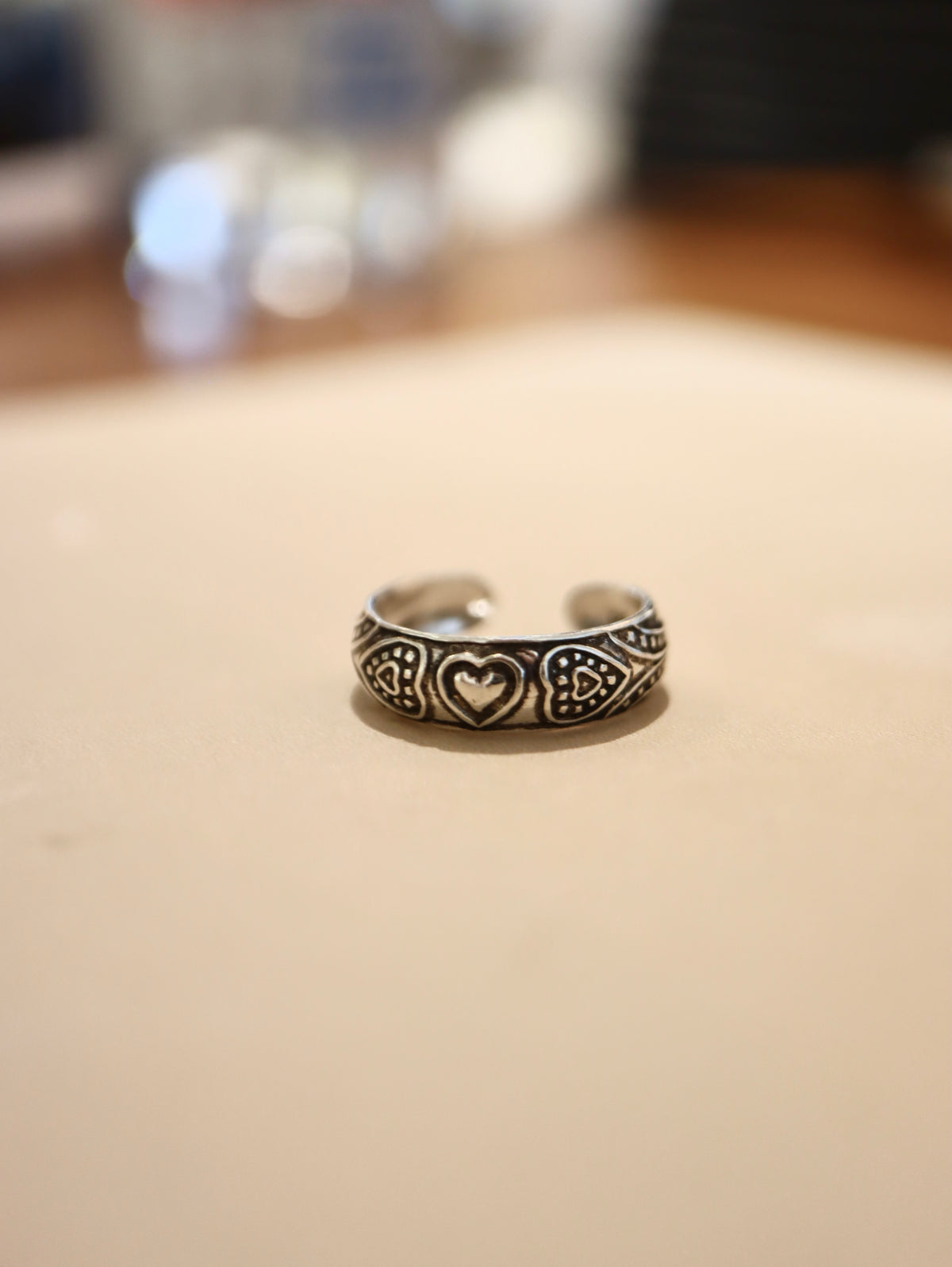 Heart Band Sterling Silver Pinky / Toe Ring