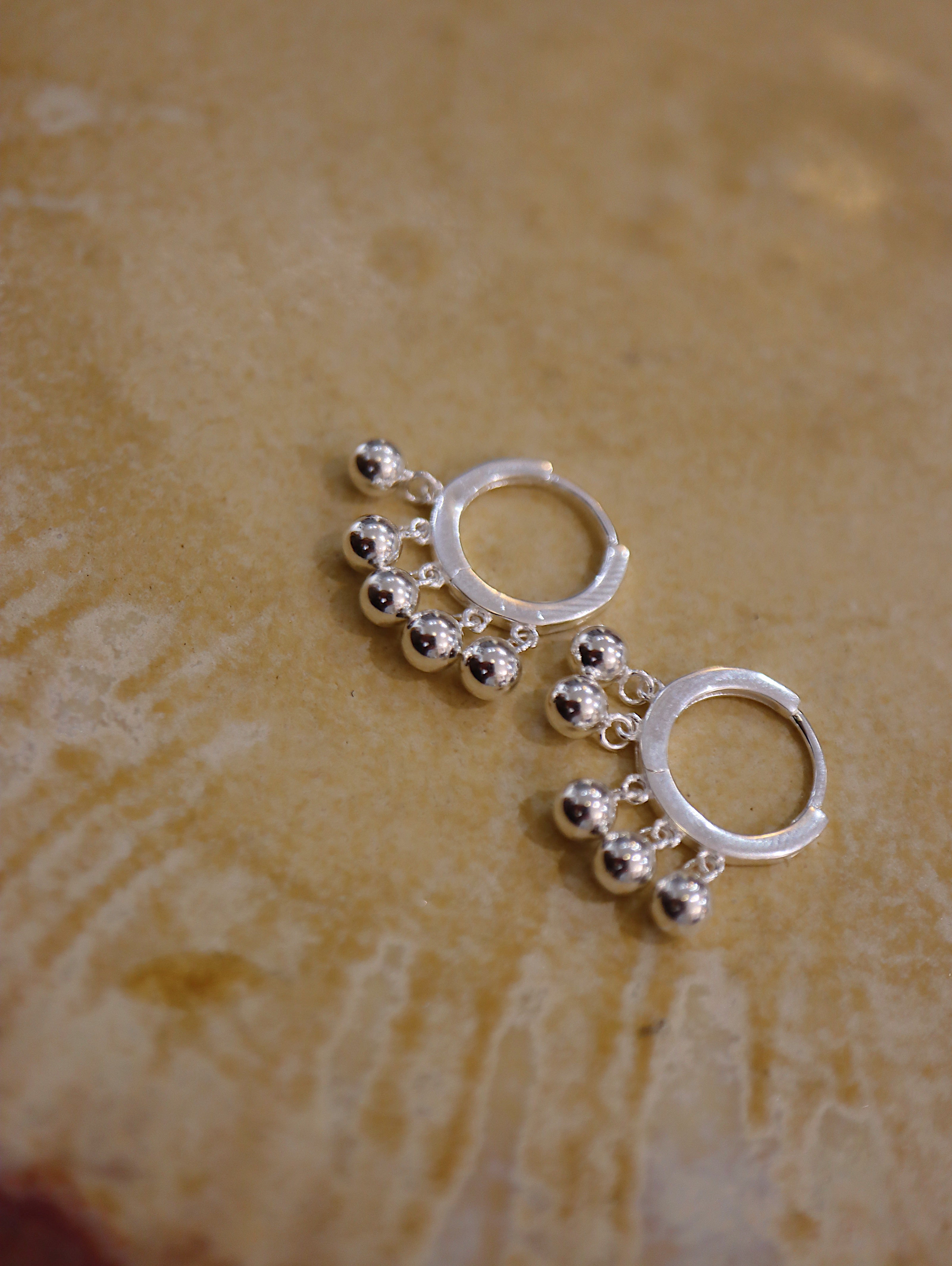 Drop balls 925 silver earrings
