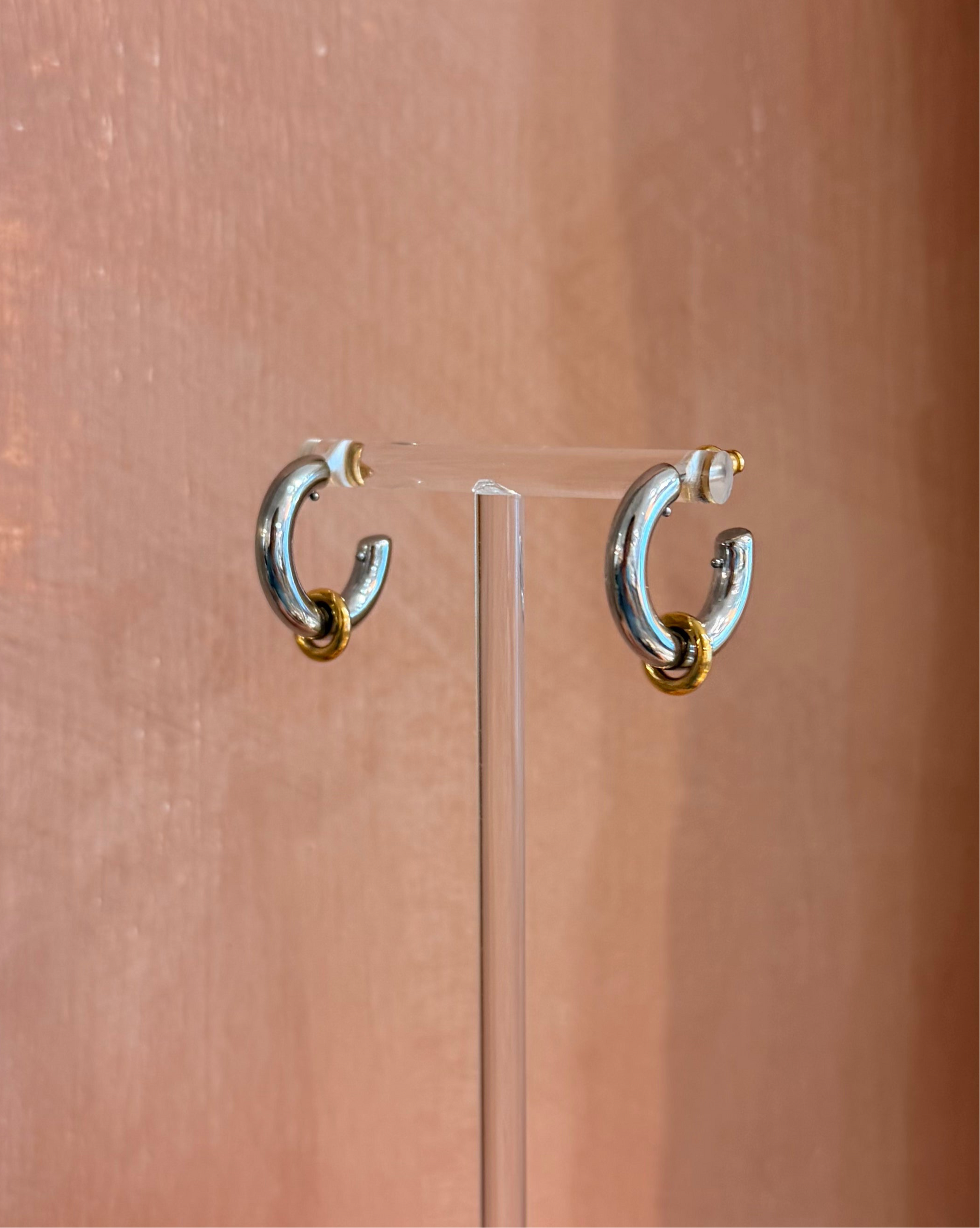 Mix tone stainless steel earrings