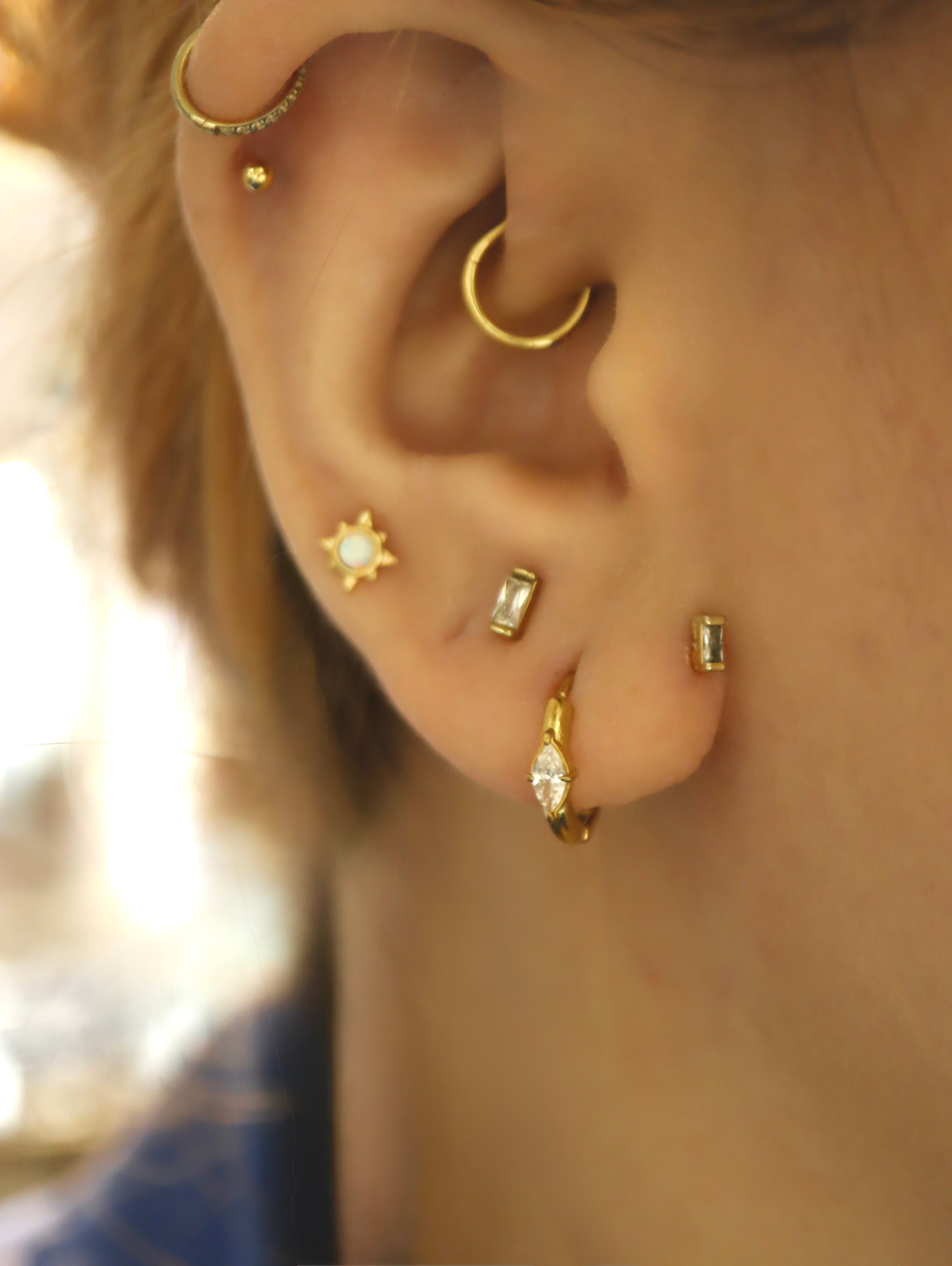 Marquise CZ hoop Stainless Steel Earrings