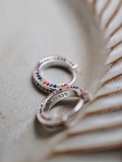 Silver925 rainbow cz earrings