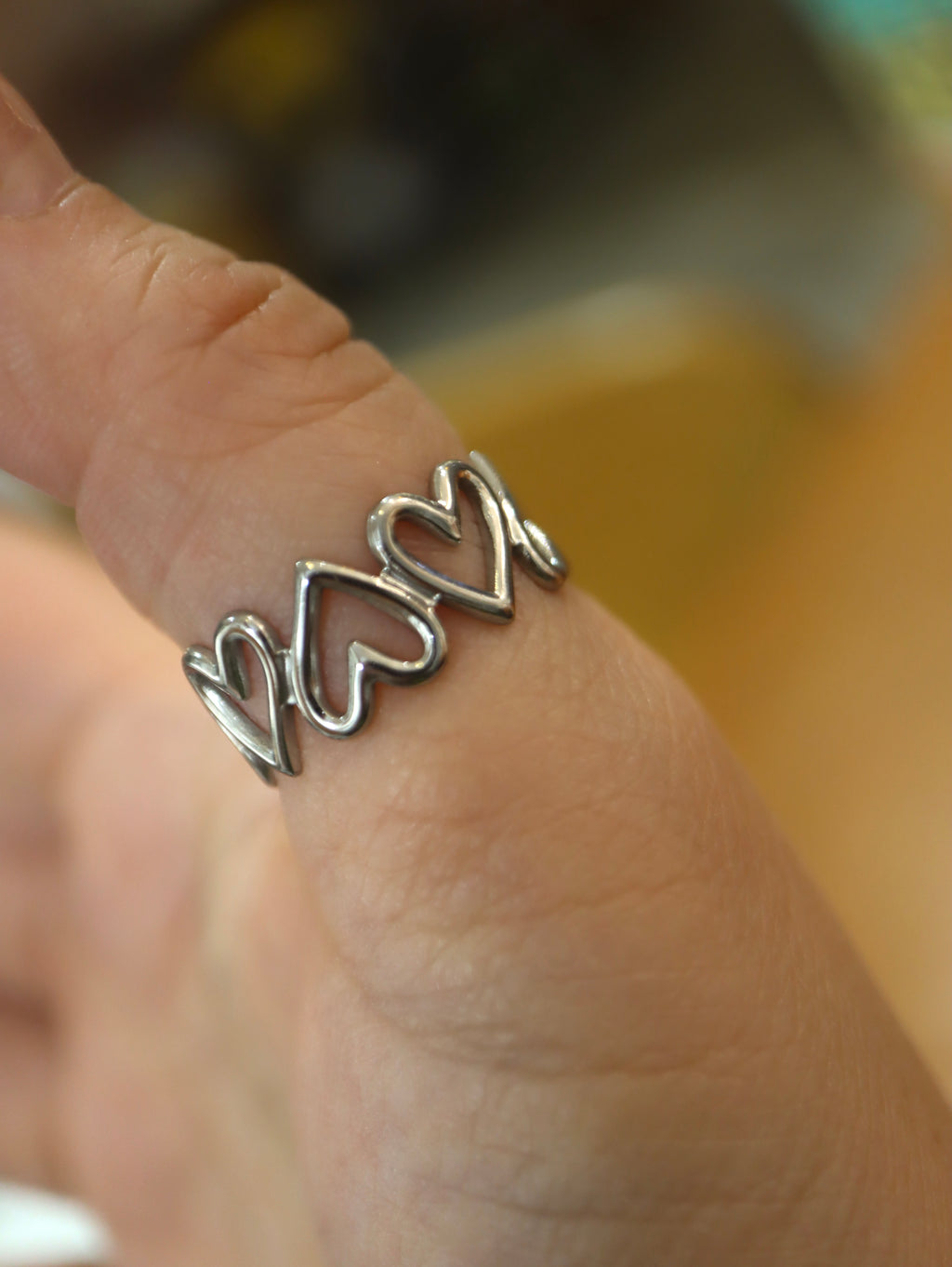 Heart band stainless steel ring