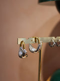 Mix tone stainless steel earrings