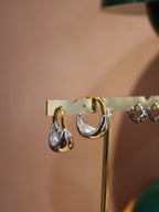 Mix tone stainless steel earrings