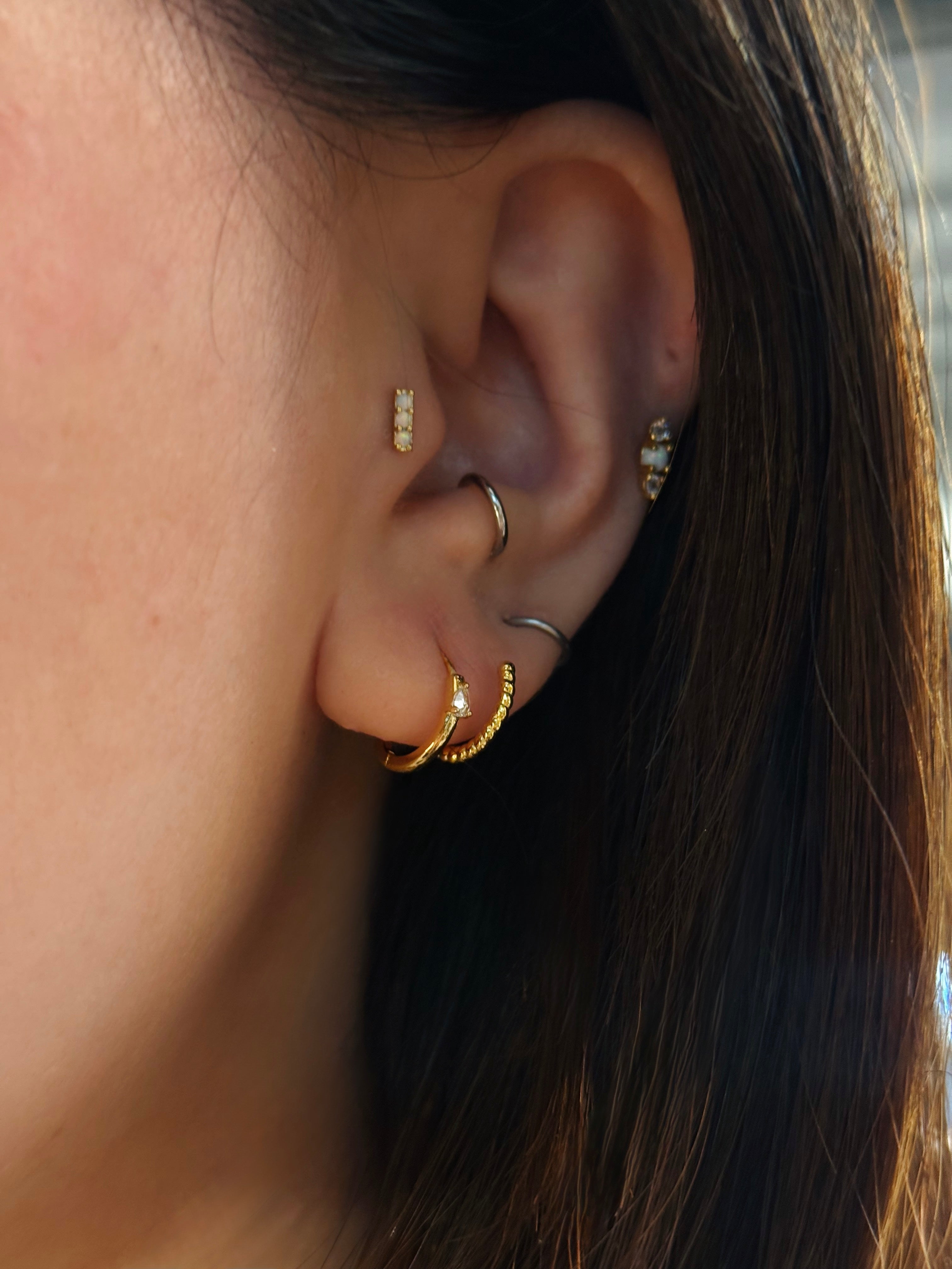 Double loop silver925 earrings