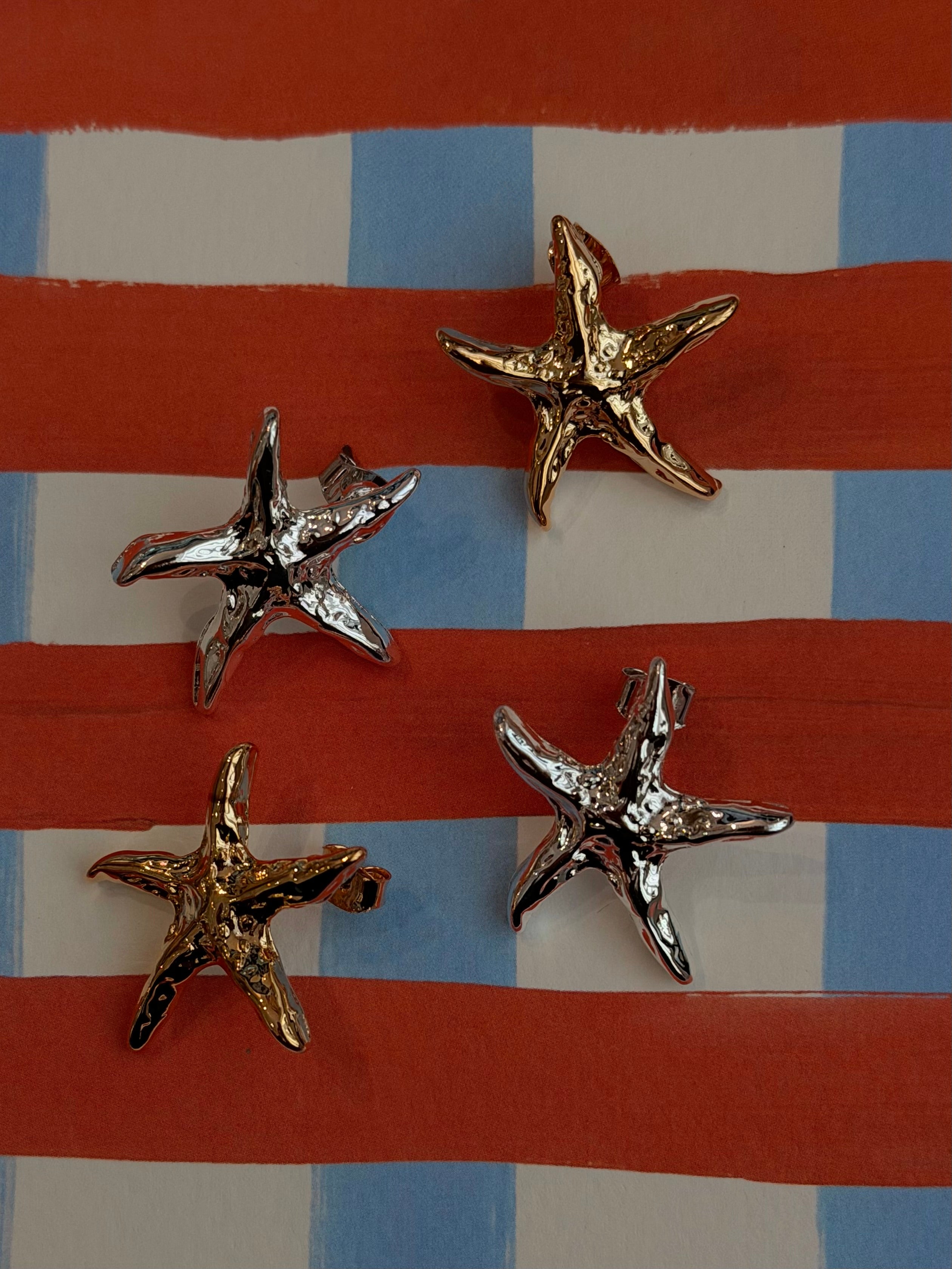 Starfish brass earrings