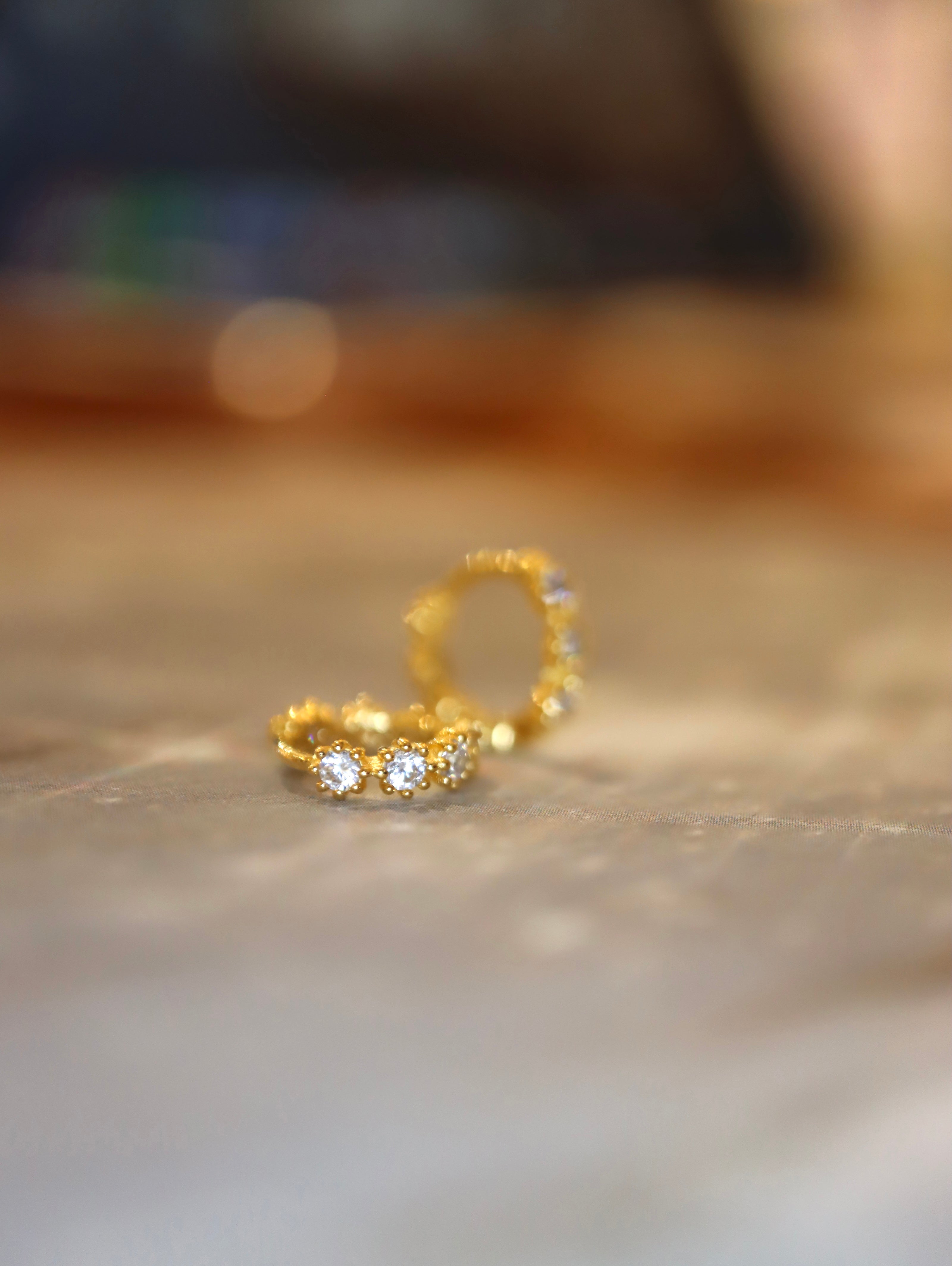 Septet CZ 925 Silver Hoop Earrings