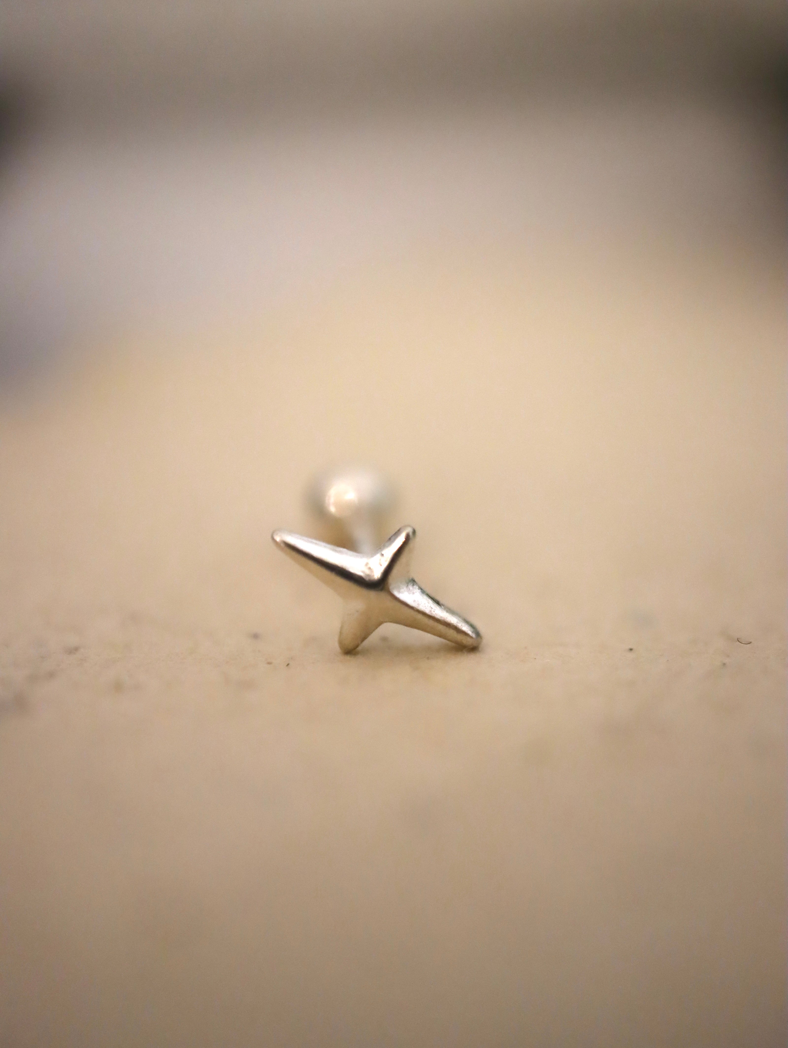 Polaris Cross Stud 925 Silver Piercing Earring (1pc)