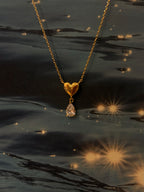 Beloved drop brass necklace