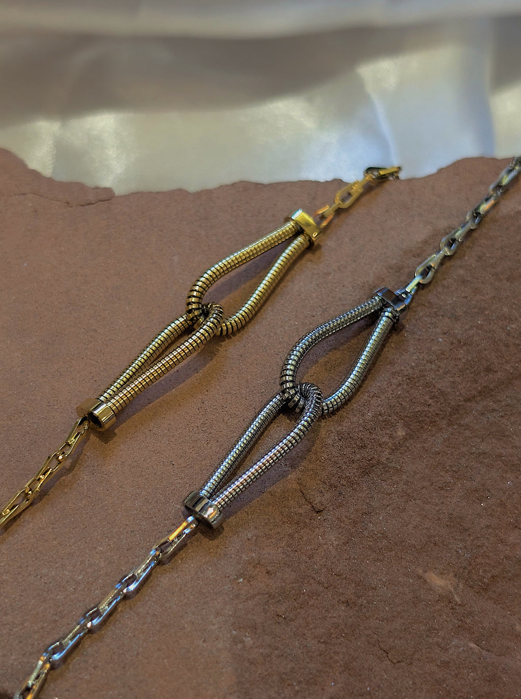 Interlock stainless steel bracelet