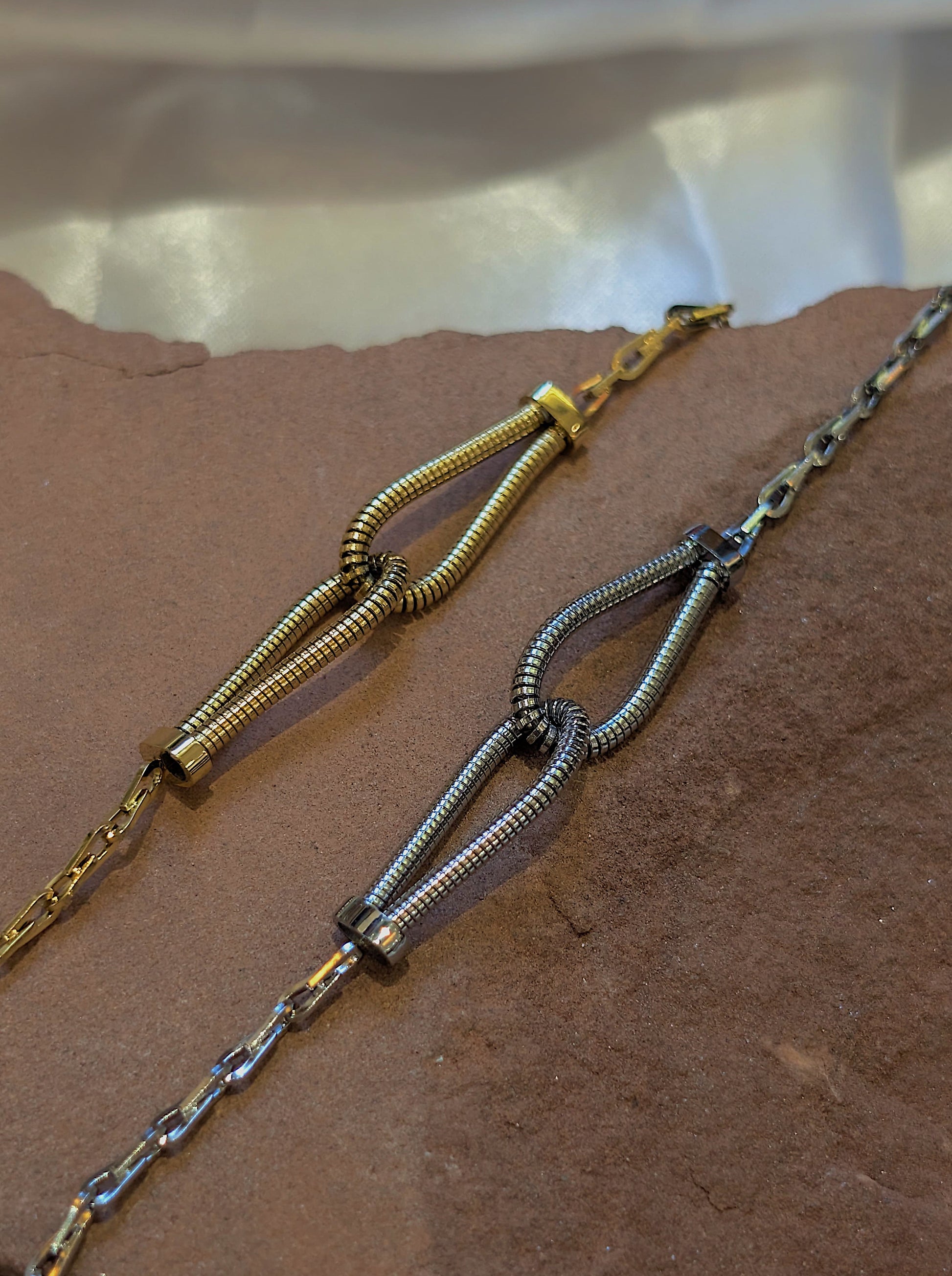Interlock stainless steel bracelet