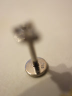 Mini stud cz flat back 925 silver piercing (1pc)