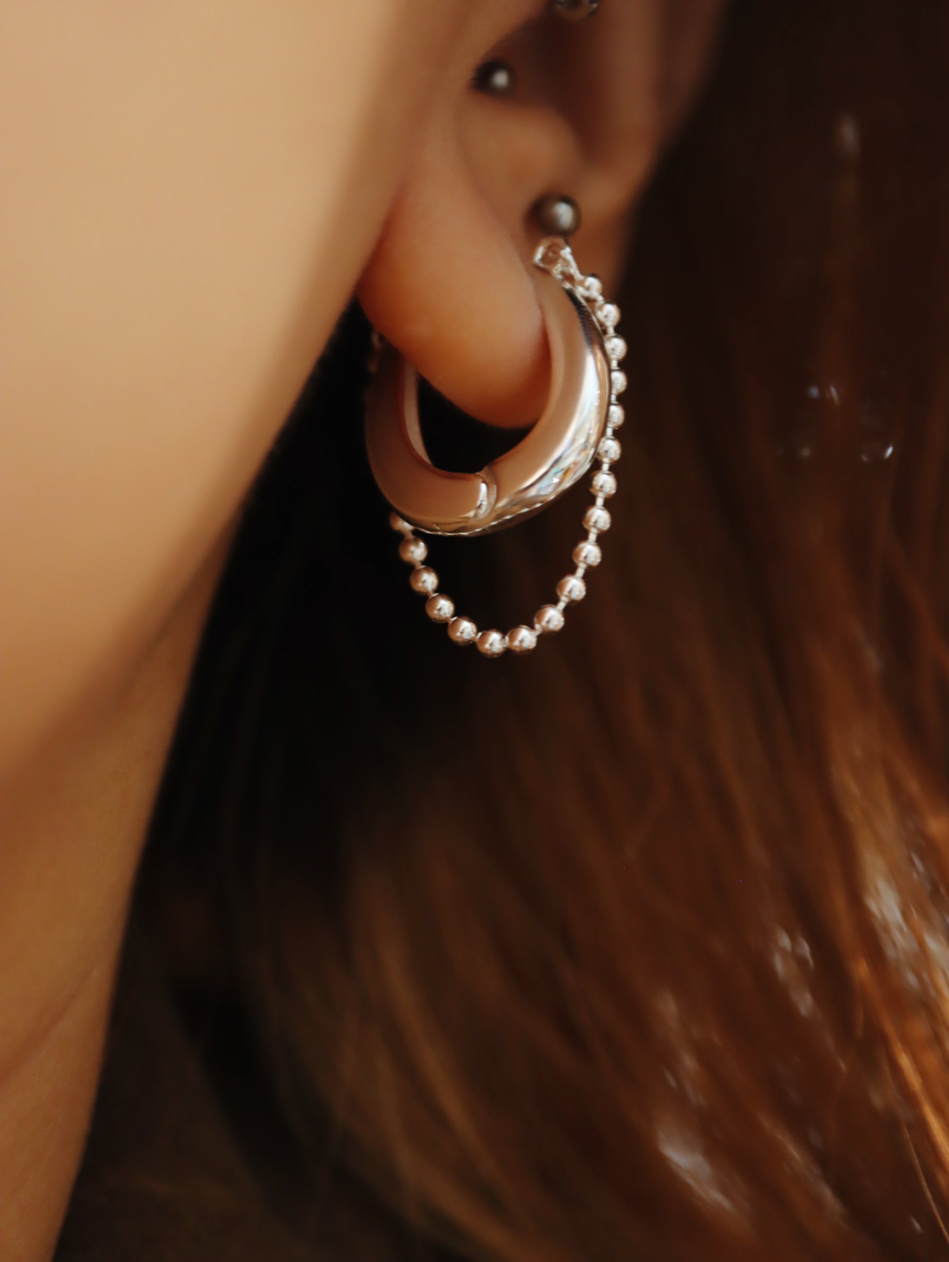 925 silver Aether Hoop Bead Earrings