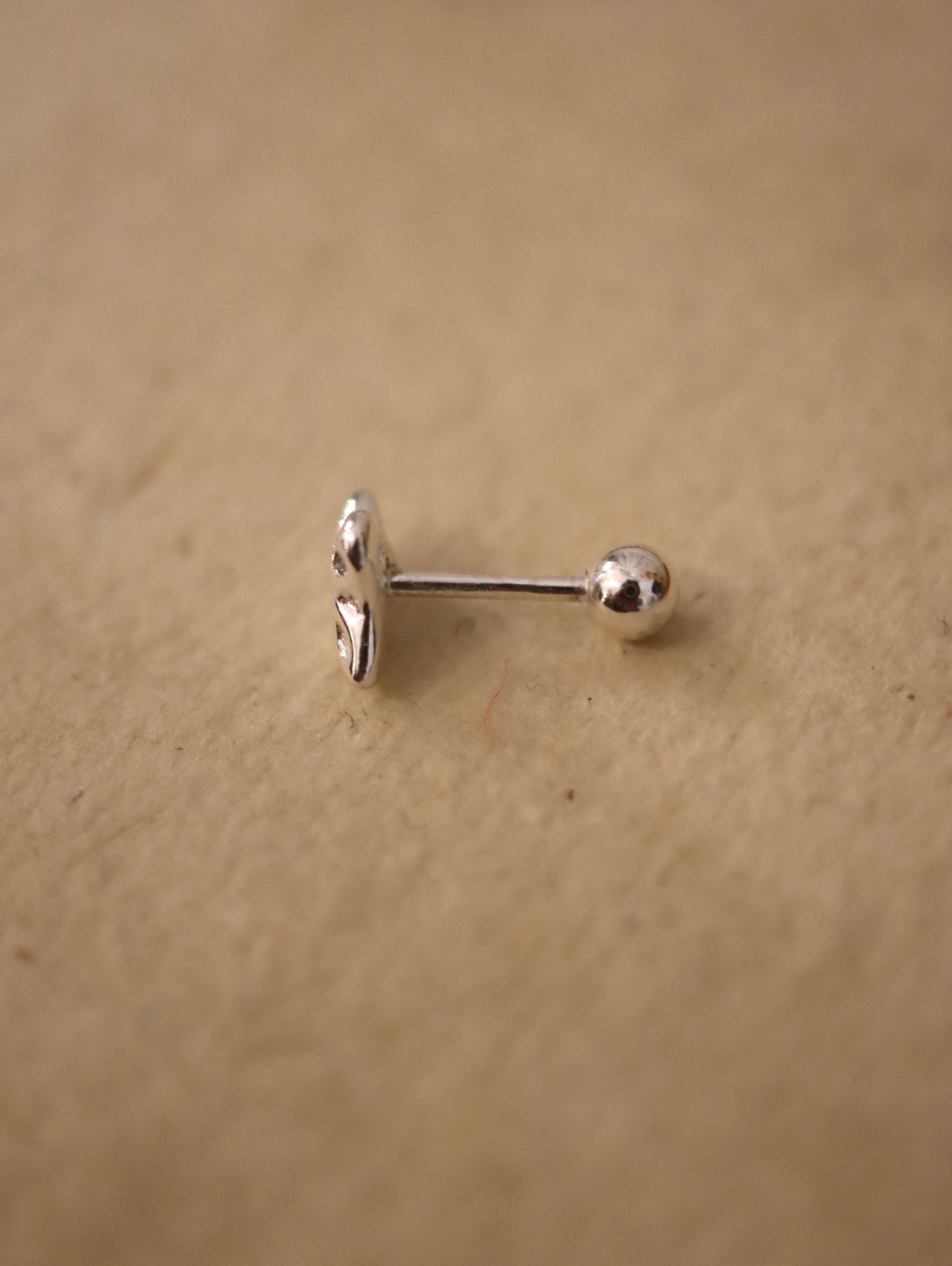 Heart stud silver925 piercing earring