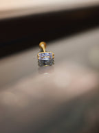 Rectangular cz 925 silver piercing (1pc)