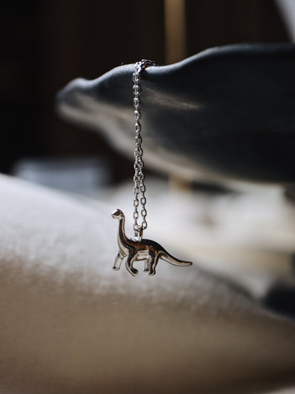 Dinosaur brass necklace