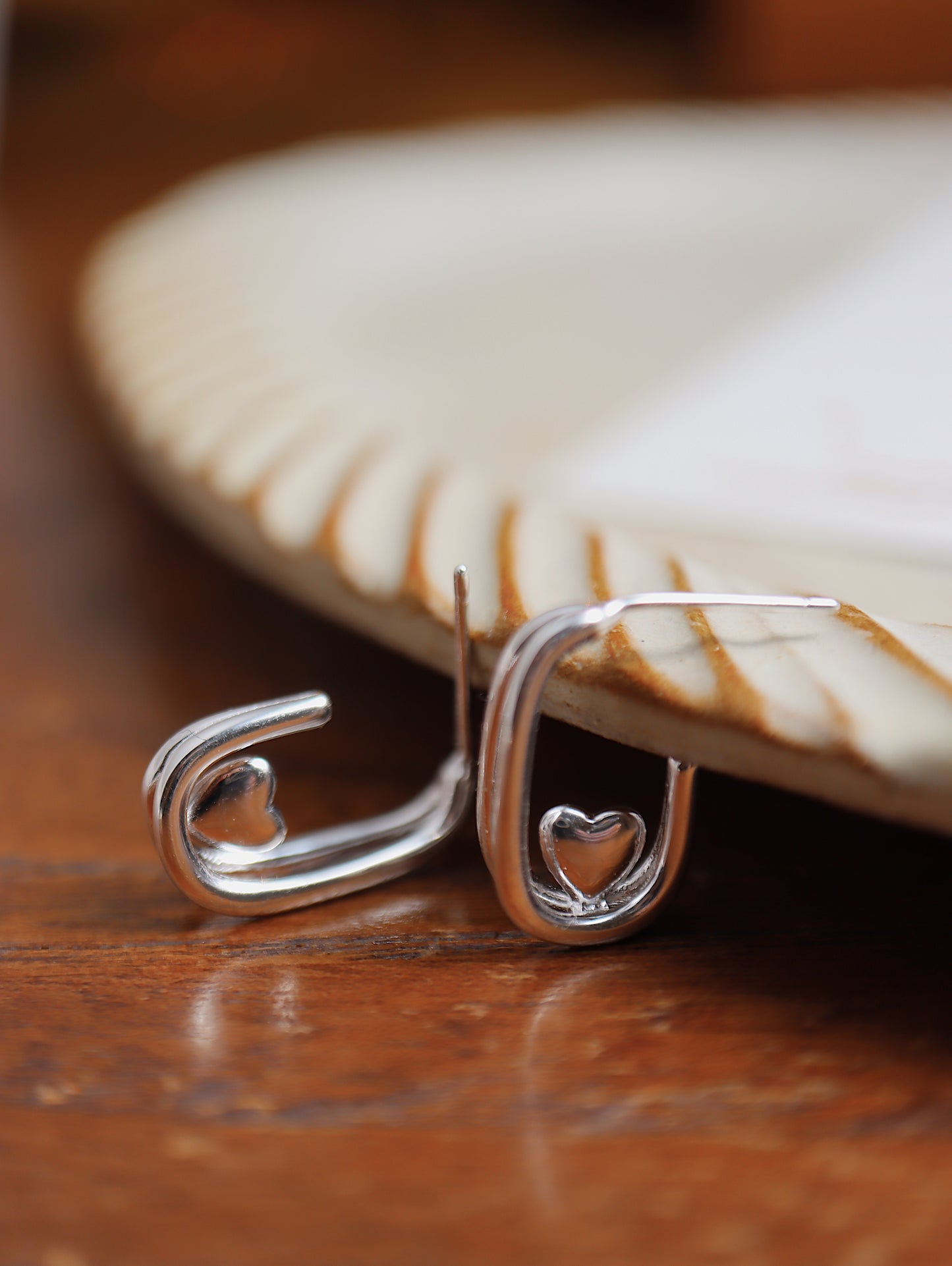 Heart hoop silver925 earrings