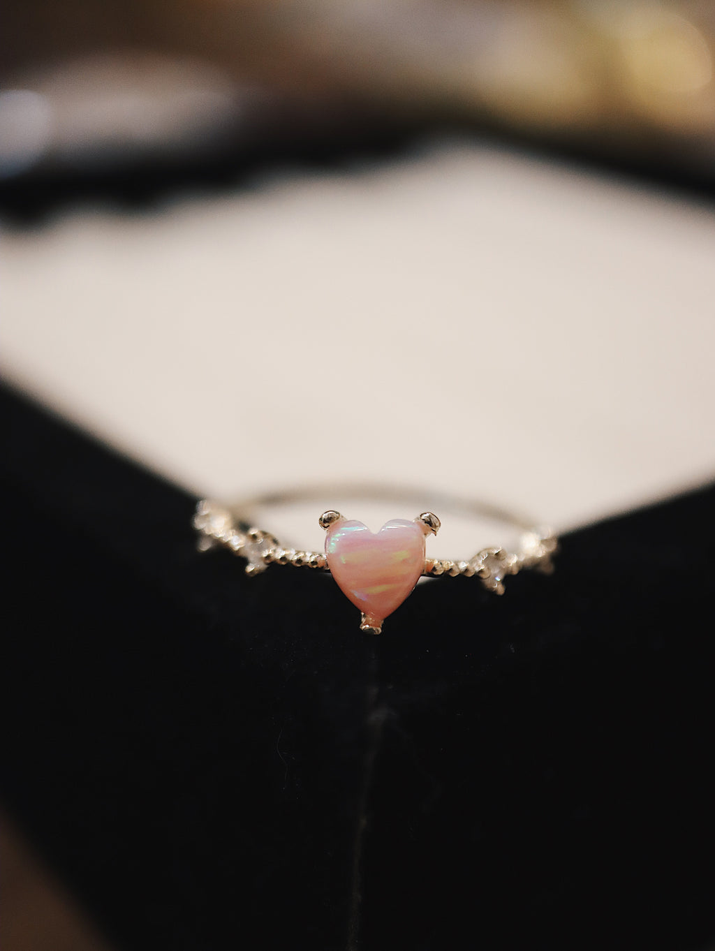 Heart Opal 925 silver ring