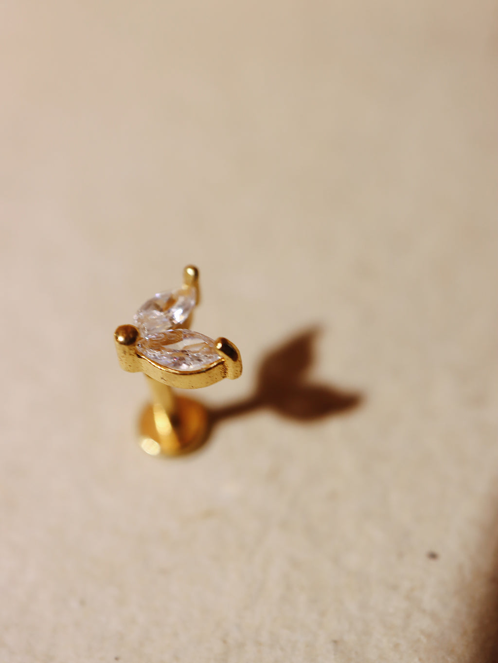 Push-pin stud pvd coating flat back earring
