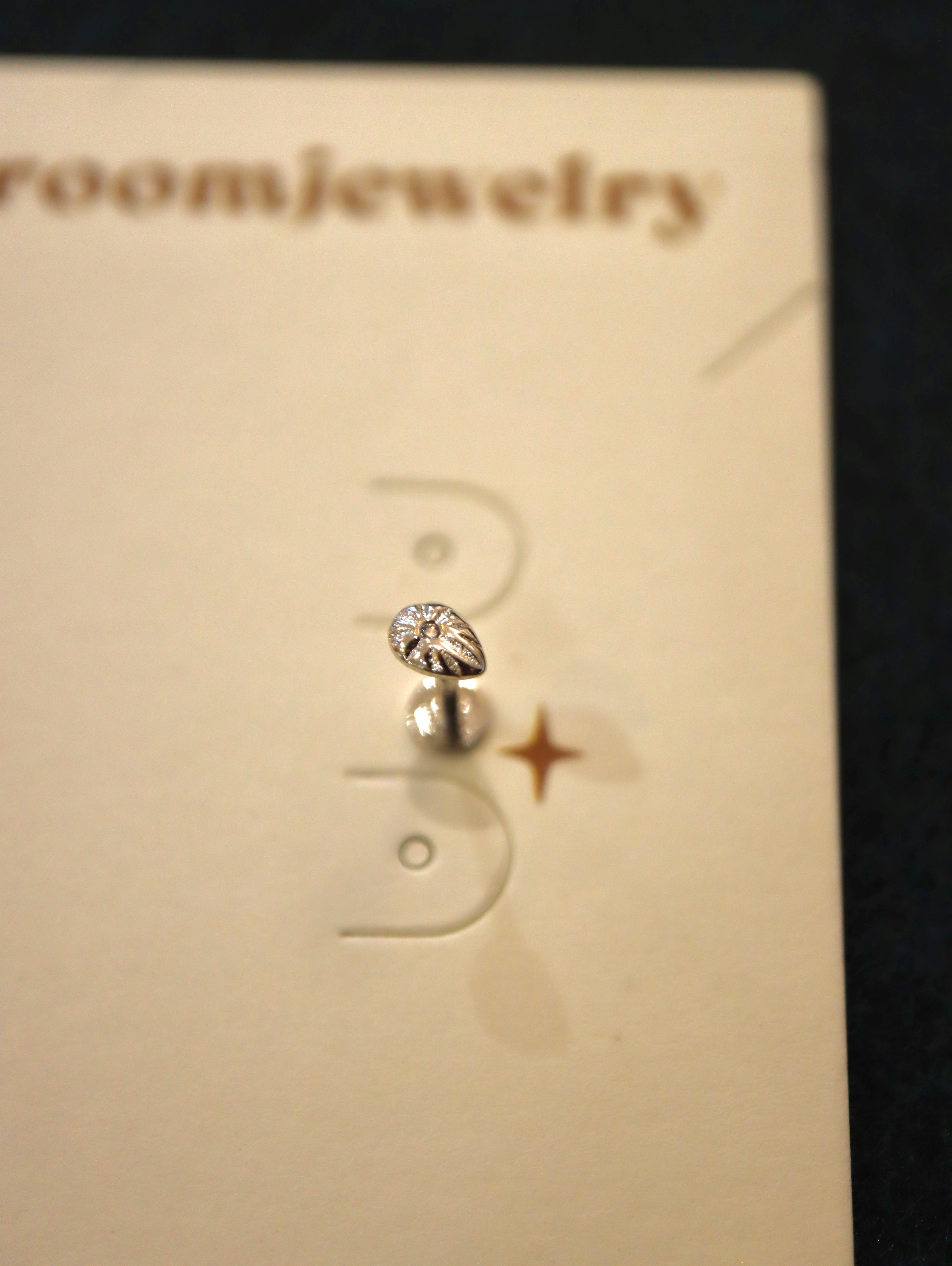 Flat stud flat back 925 silver earring (1pc)