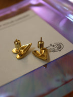 Elongated Heart stainless steel earrings