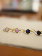 Round stone cz earrings