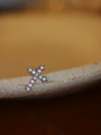 Lumina Cross Stud 925 Silver Earring Piercing (1pc)