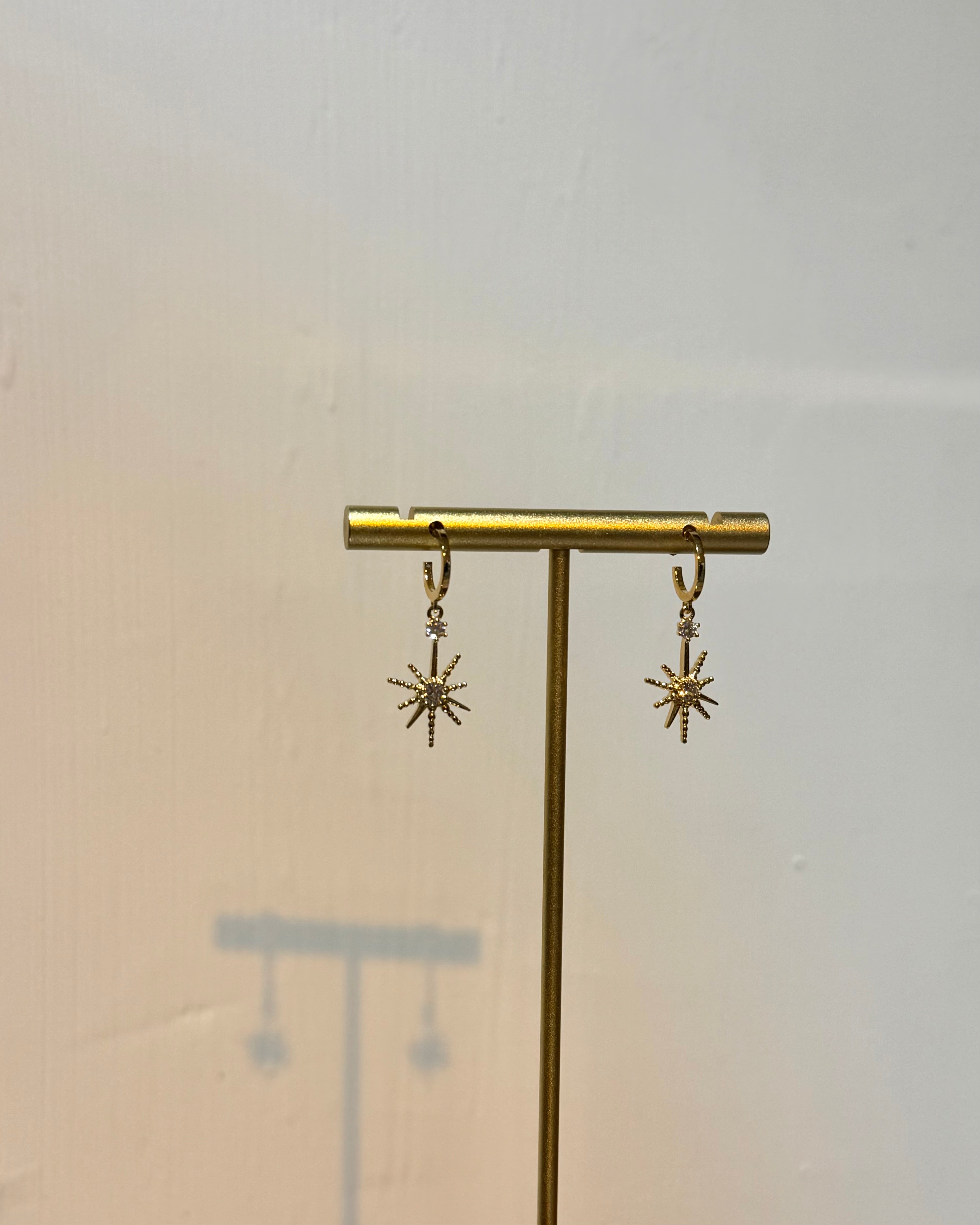 Hoop drop starburst earrings