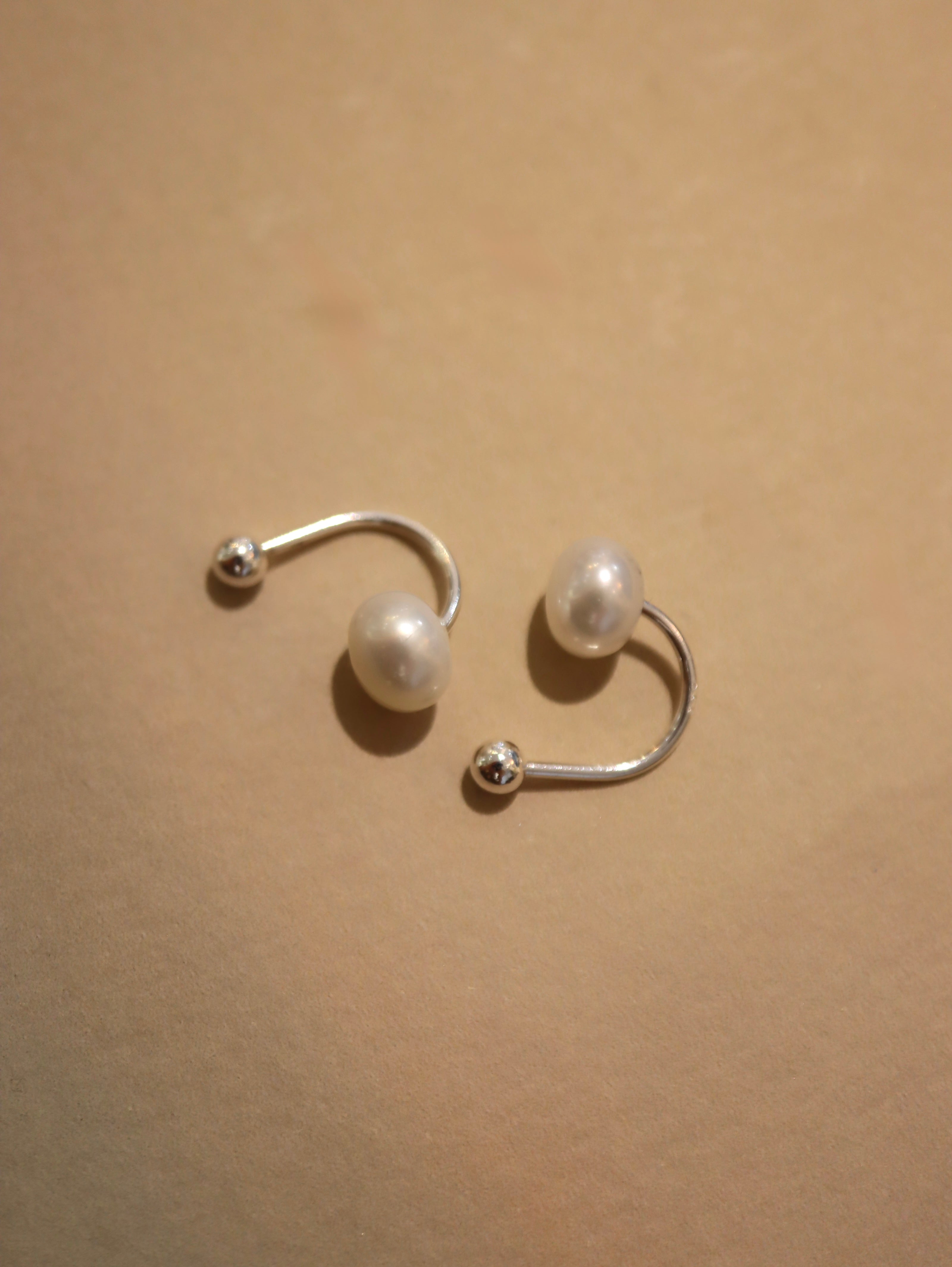 Pearl ear jacket 925 Silver earrings