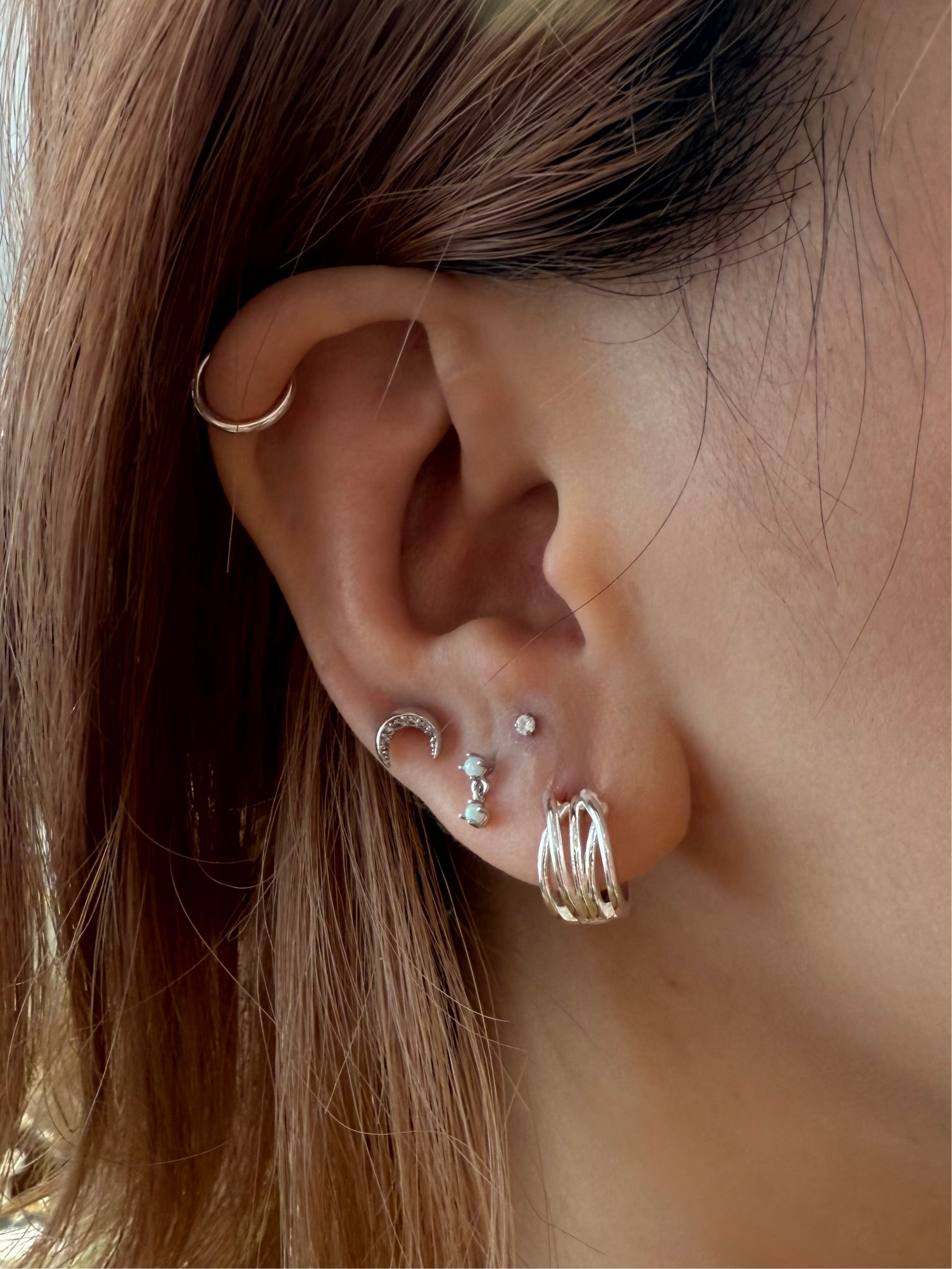 Silver925 arc earrings