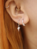Half Braided Huggie Hoops Earrings