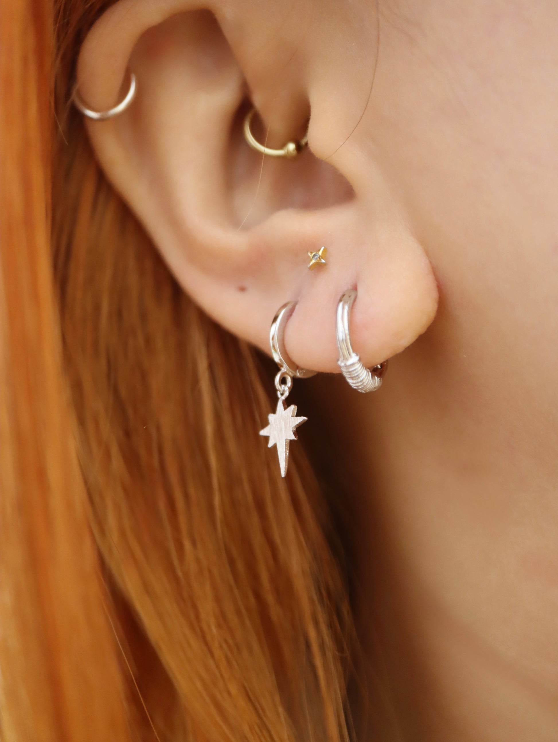 Half Braided Huggie Hoops Earrings