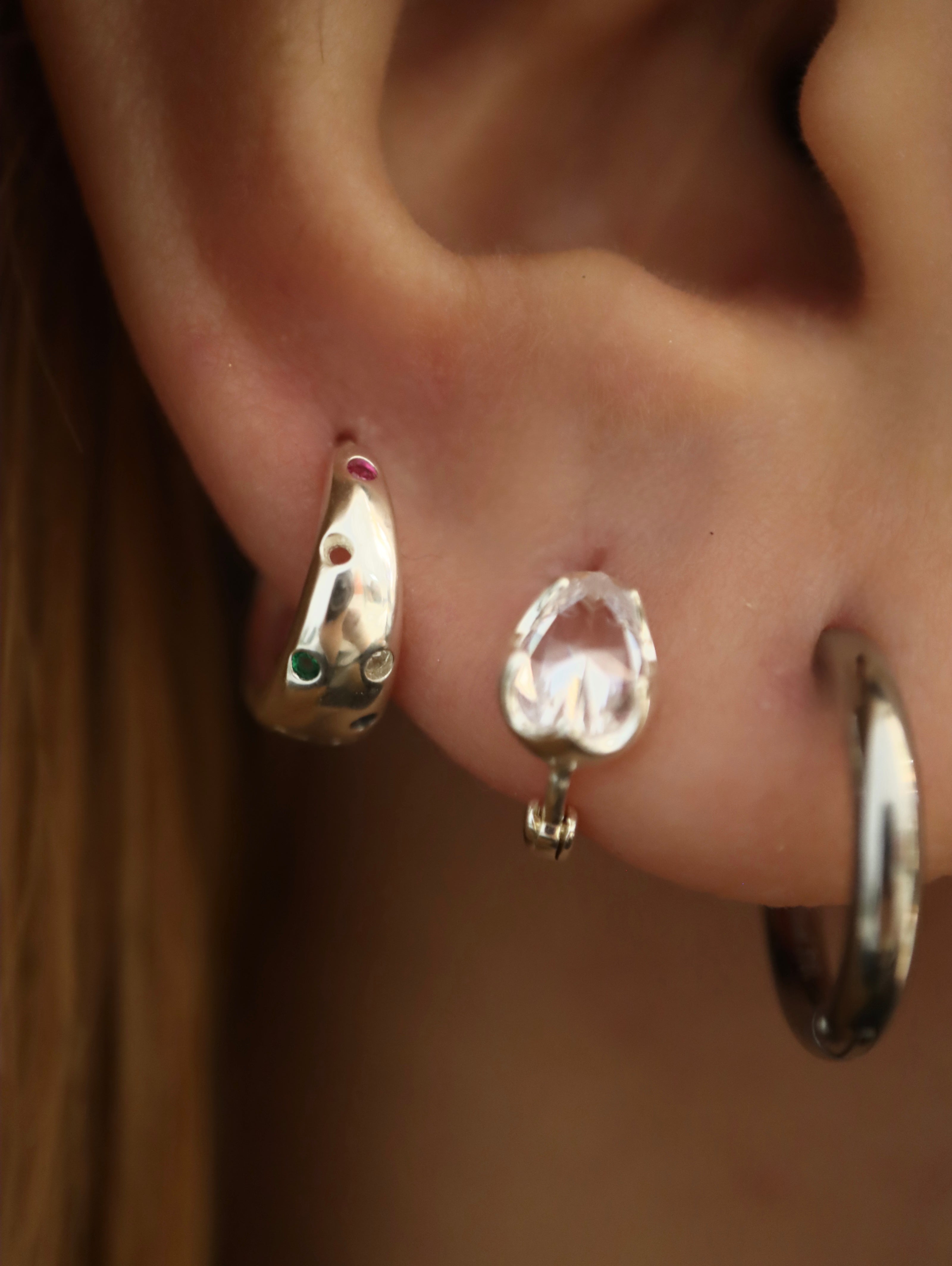 Multicolor Stellar Hoop 925 Silver Earrings